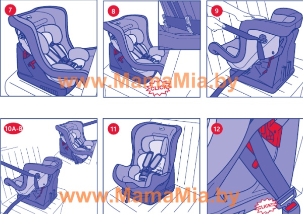 инструкция по установке детского автокресла CHICCO ELETTA Romantic CAR SEAT 0-18